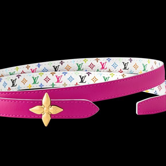 Louis Vuitton TM Murakami Mini Flowergram Reversible Belt Pink White 80cm XS NEW - Picture 10 of 15